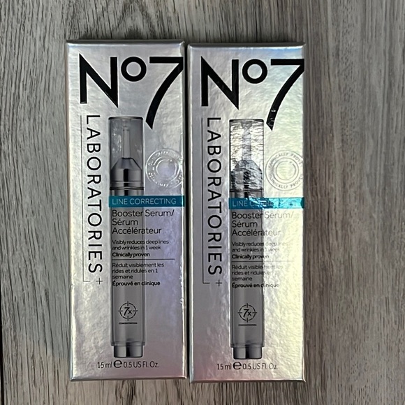 No7 Other - 2x 15ml No7 Line Correcting Booster Serum Treatment for Fine Lines Wrinkles NEW